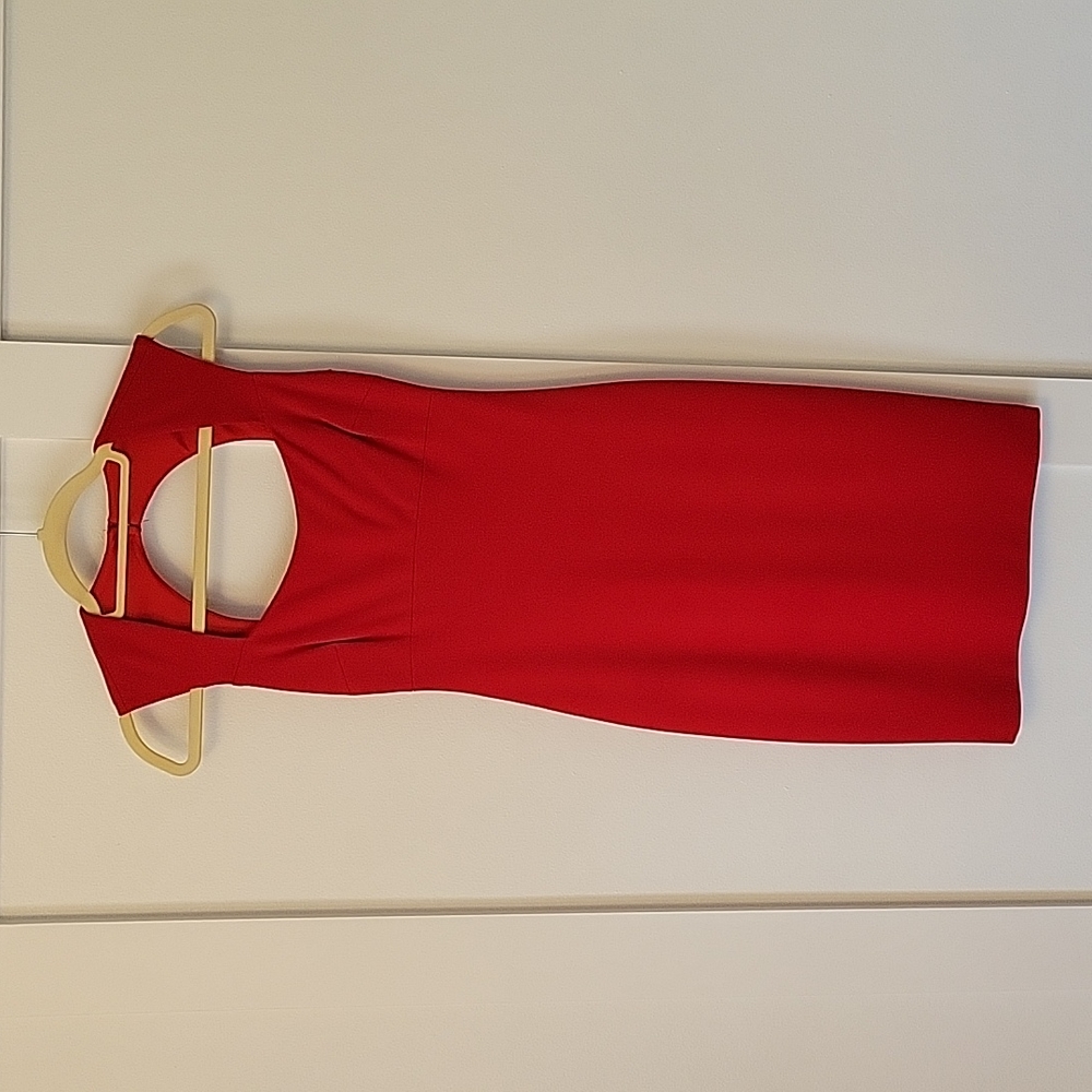 Red Cache dress with keyhole back